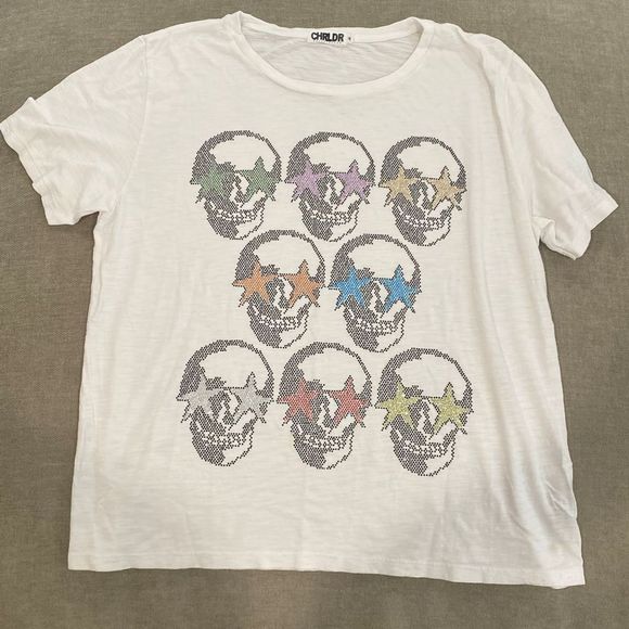 CHRLDR Tops - Womens CHRLDR Cheerleader Skull T-shirt Size XL